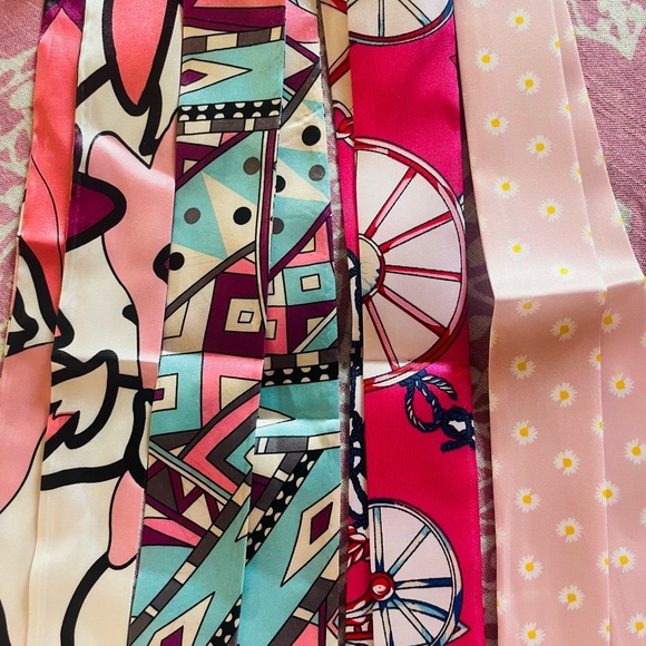 Bags | Pretty In Pink Purple 4 Beautiful Silky Twillys In Pink Purple ...